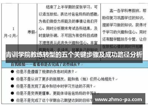 青训学院教练转型的五个关键步骤及成功路径分析